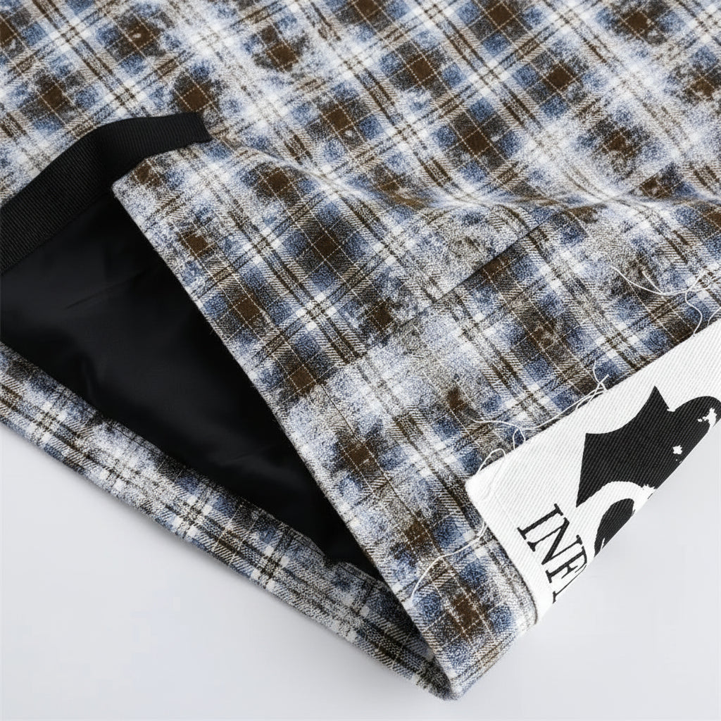 Veste à Carreaux Effet Vieilli