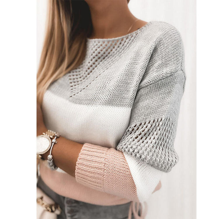 Pull – Look fashion avec blocs de couleurs