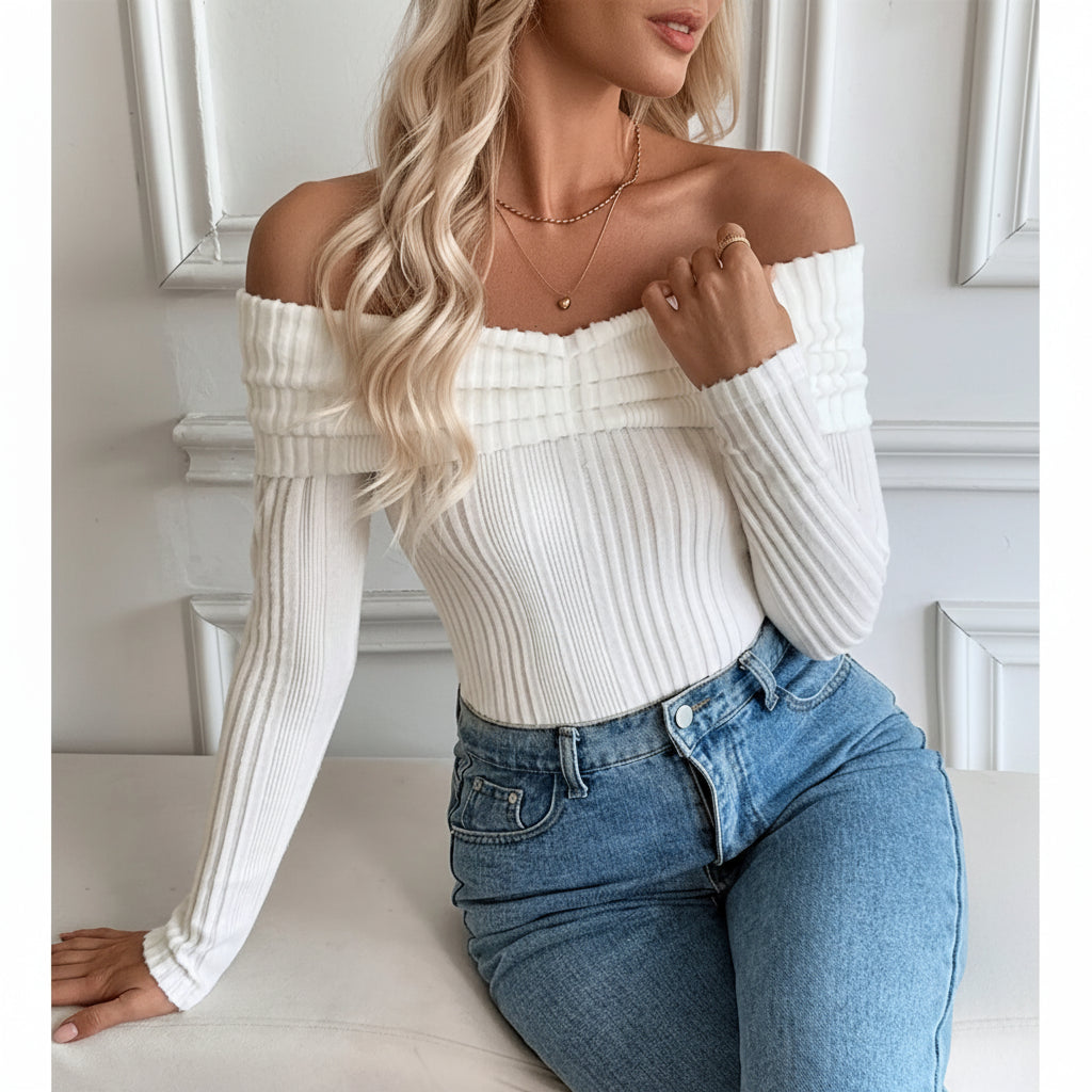 Sweater à épaules dénudées – Style élégant