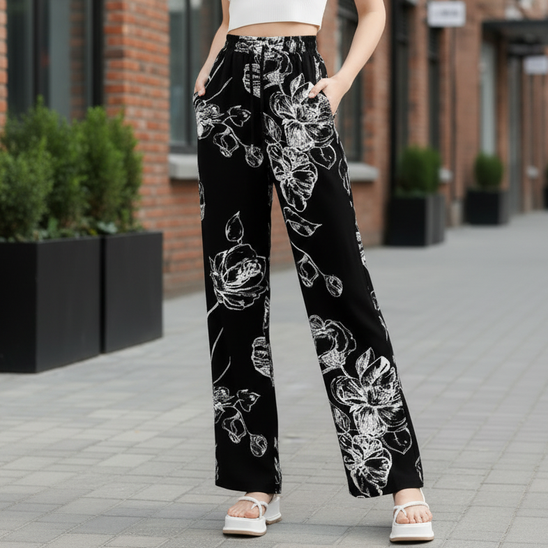 Pantalon droit – Teint à l’encre moderne