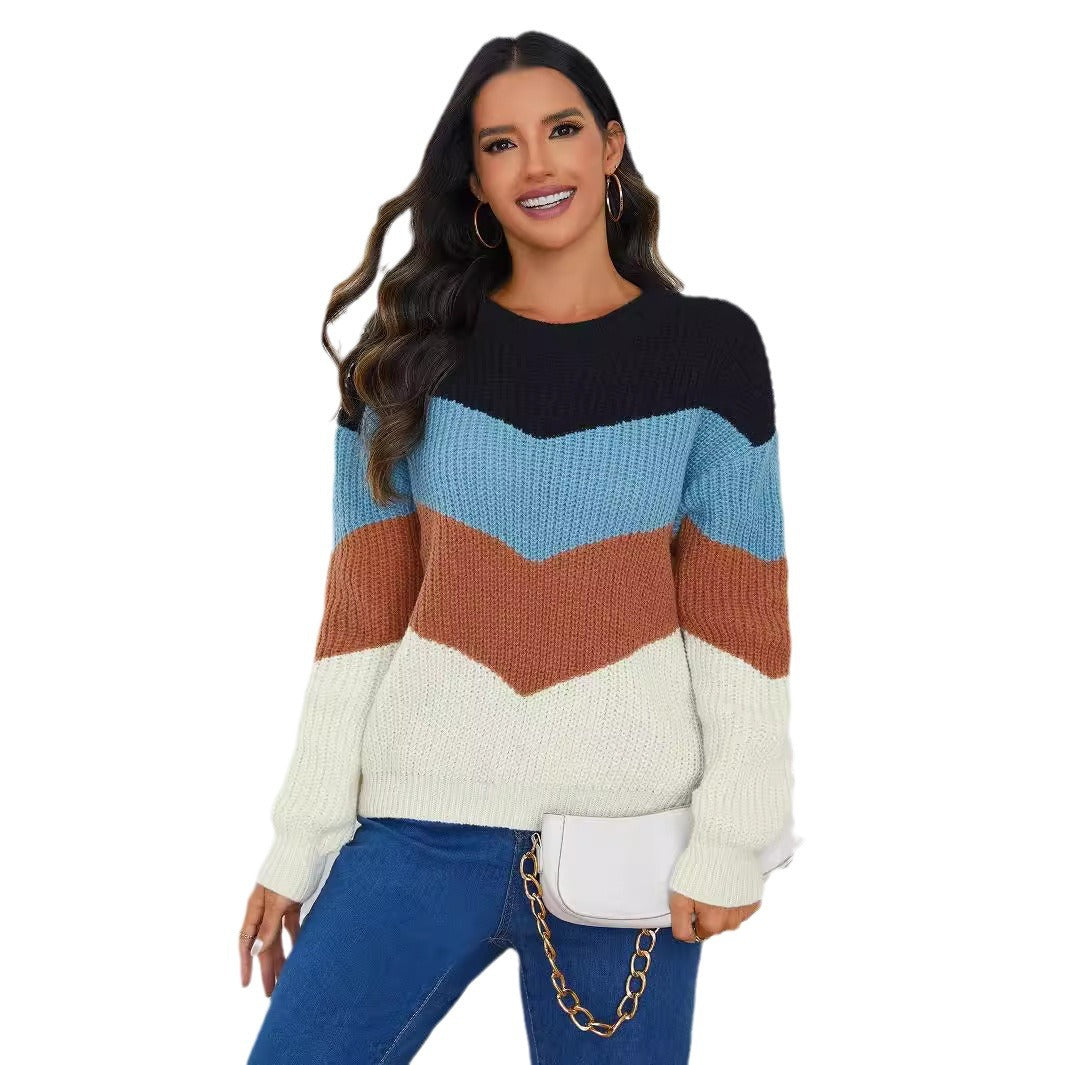 Pull confortable – Rayures contrastées, look relax
