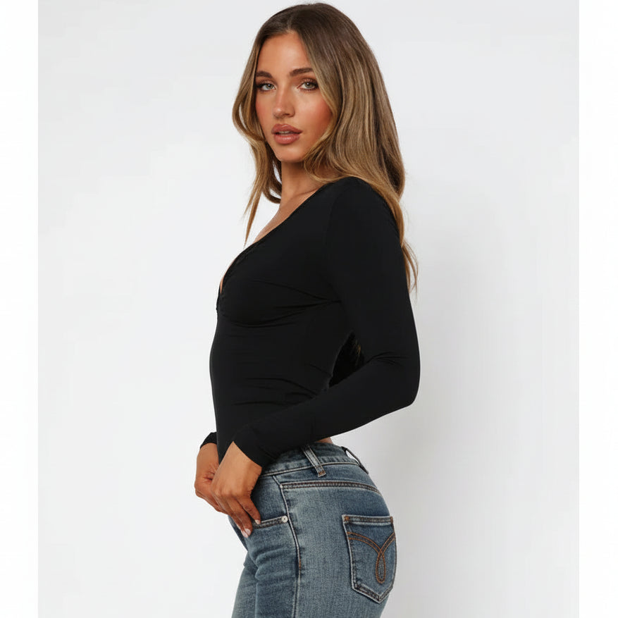 Top élégant – Détails en dentelle florale