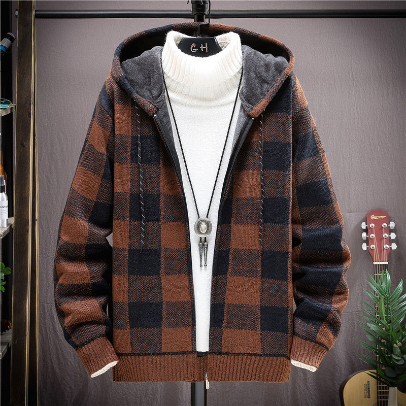 Veste Cardigan à Capuche En Maille
