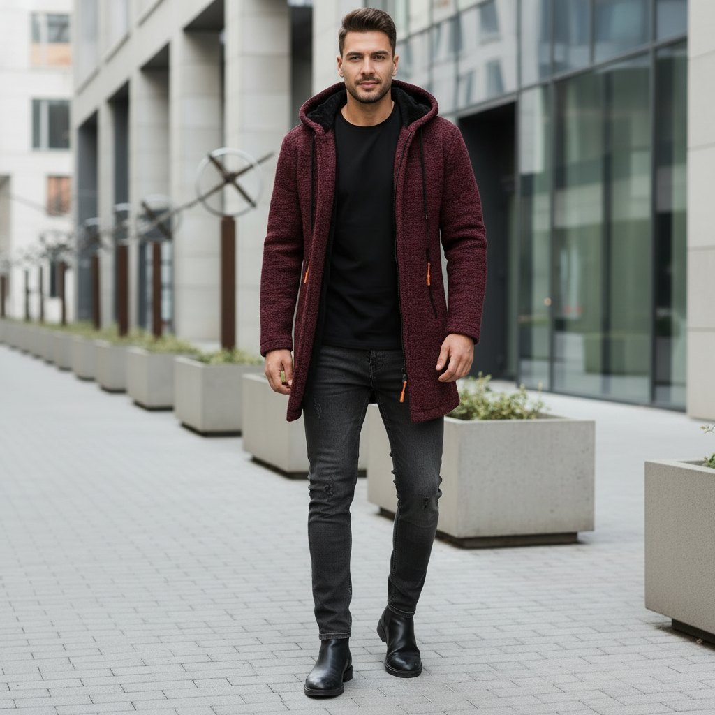 Cardigan à Capuche En Velours Fin