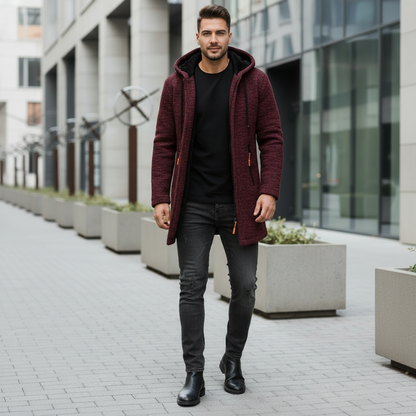 Cardigan à Capuche En Velours Fin