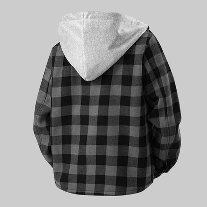 Chemise en Velours Côtelé À Capuche