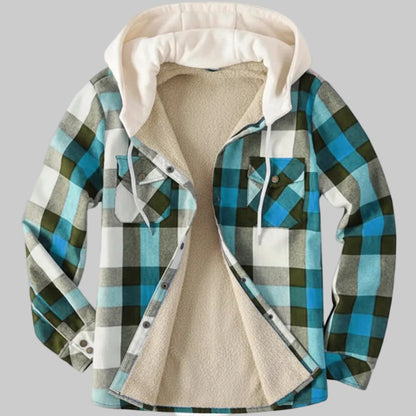 Veste Chemise à Capuche en Polaire Épaissie