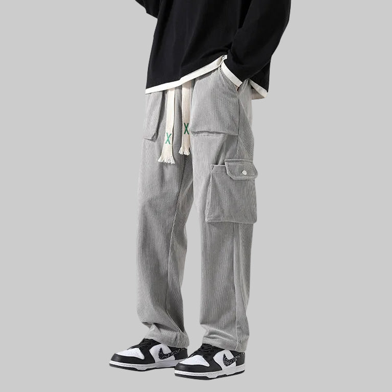 Pantalon Cargo en Velours Côtelé