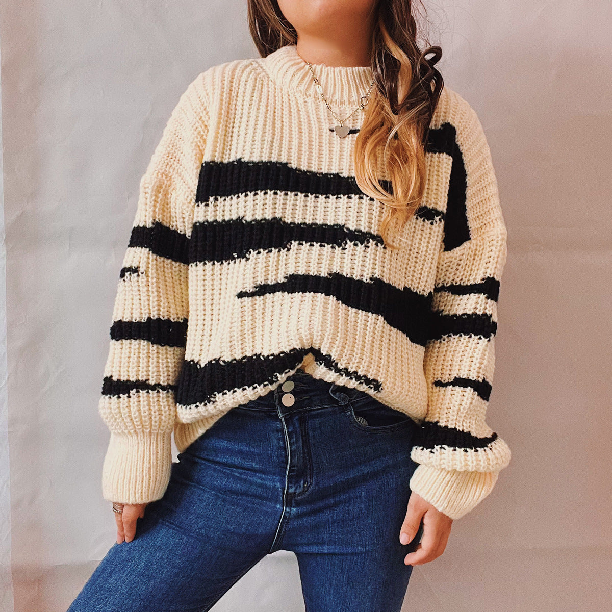 Pull-over – Tendance, rayures asymétriques