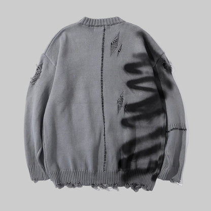 Pull à Col Rond avec Imprimé Graffiti