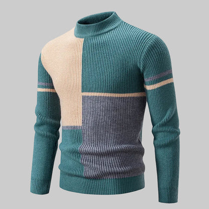 Pull Tricoté à Demi-Col Montant