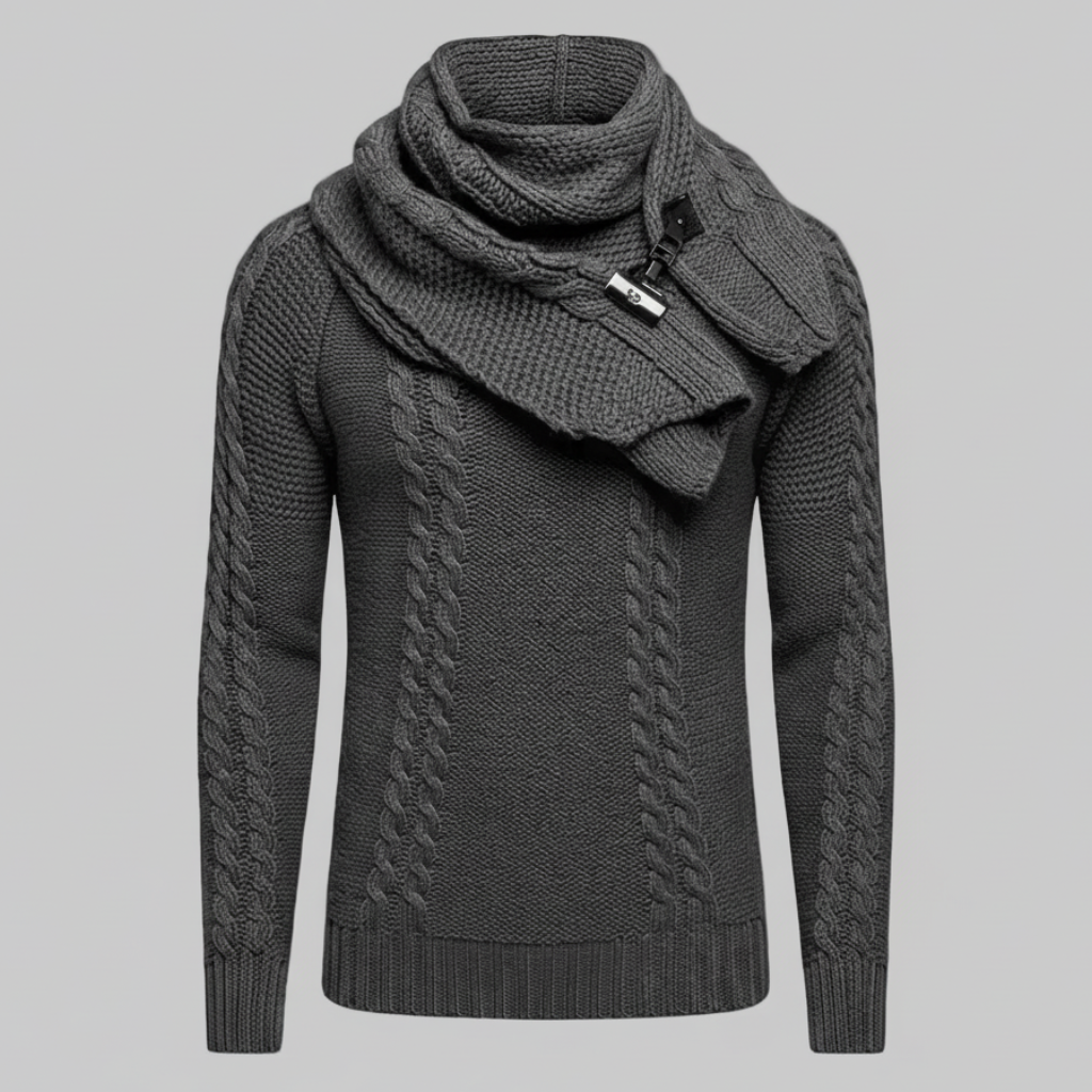 Pull  Col Plastron, Slim Fit