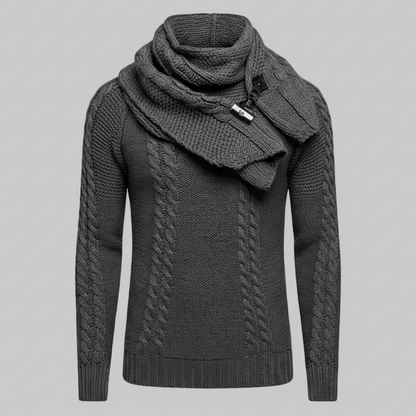 Pull  Col Plastron, Slim Fit