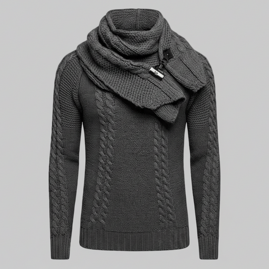 Pull  Col Plastron, Slim Fit