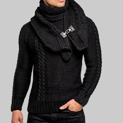 Pull  Col Plastron, Slim Fit