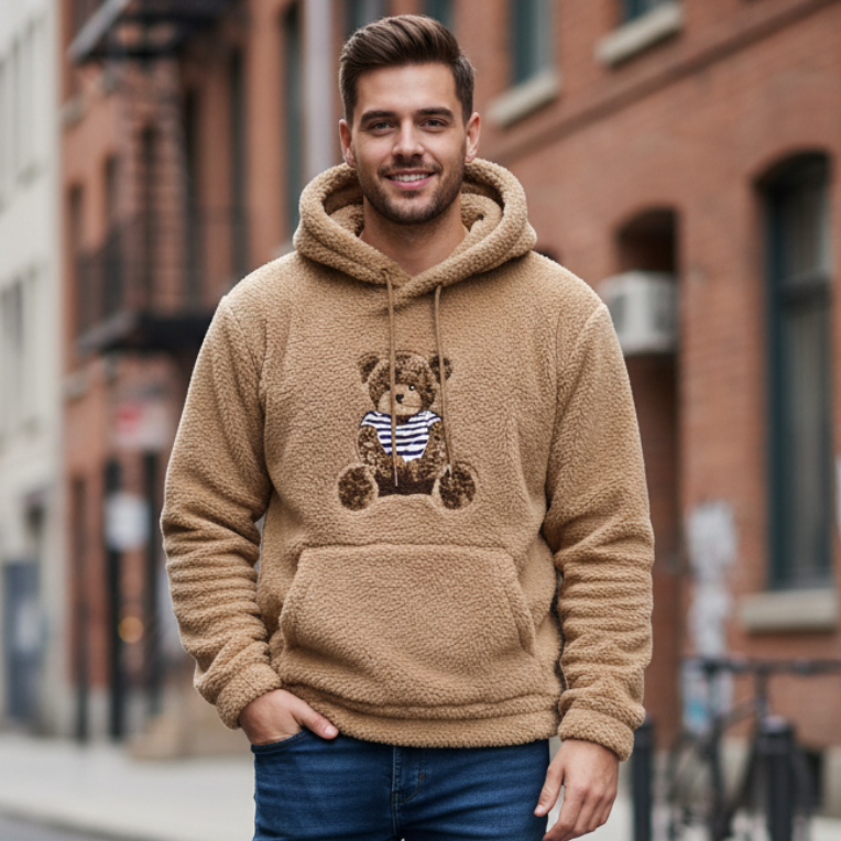 Sweat à Capuche En Flanelle Peluche