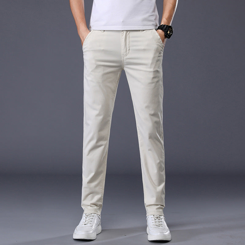 Pantalon Décontracté Uni, Coupe Droite