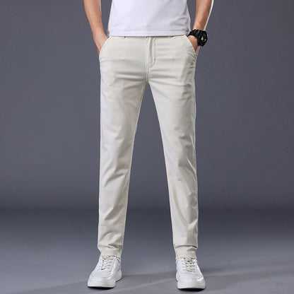 Pantalon Décontracté Uni, Coupe Droite