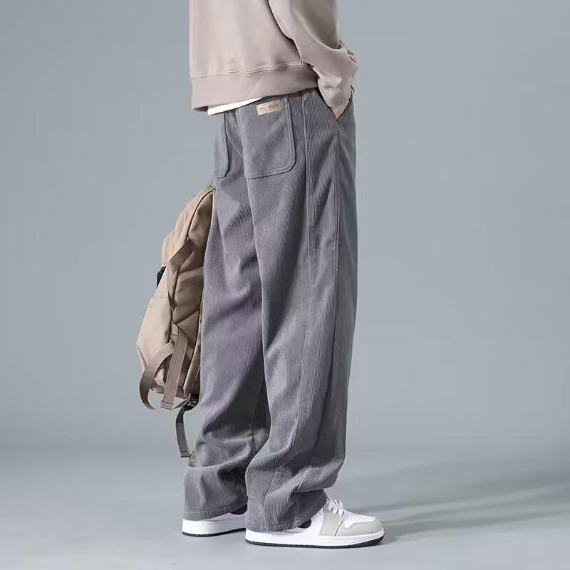 Pantalon Décontracté En Velours Côtelé