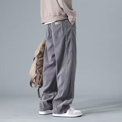 Pantalon Décontracté En Velours Côtelé