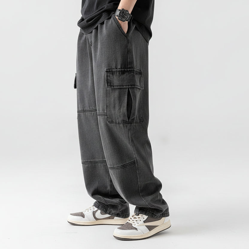 Jeans de poche double en trois dimensions