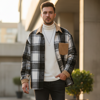 Chemise-Veste Rétro, Tissu Brossé
