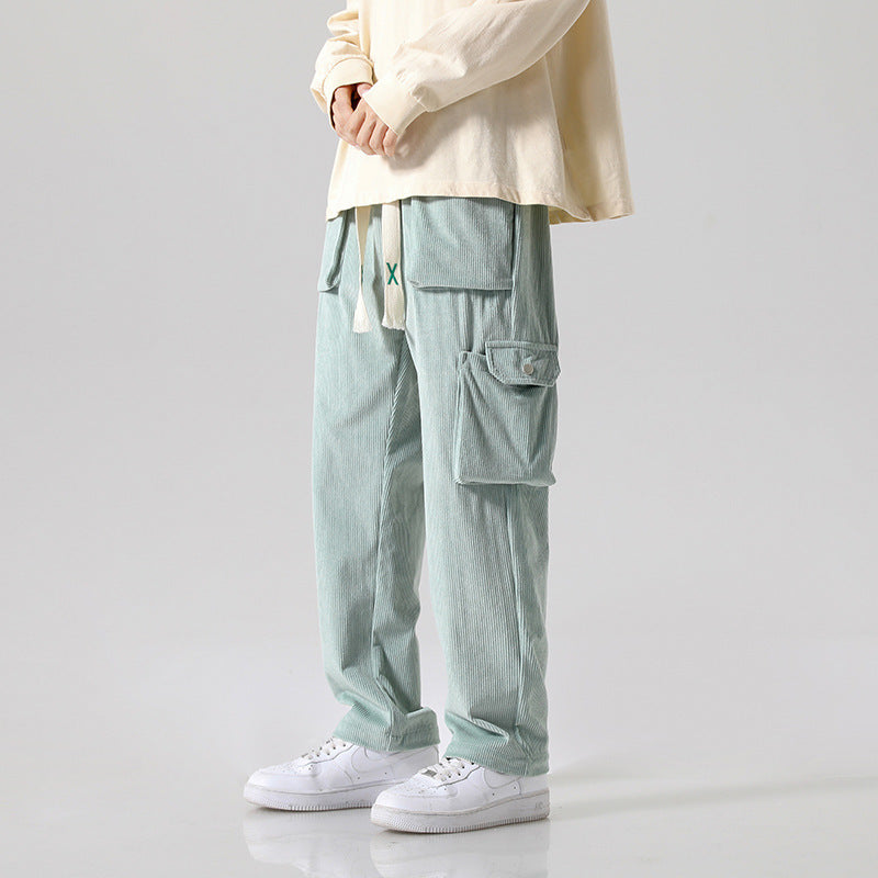 Pantalon Cargo en Velours Côtelé
