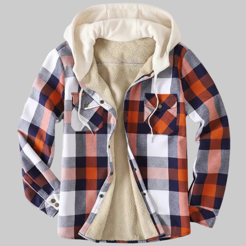 Veste Chemise à Capuche en Polaire Épaissie