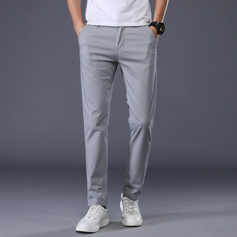 Pantalon Décontracté Uni, Coupe Droite