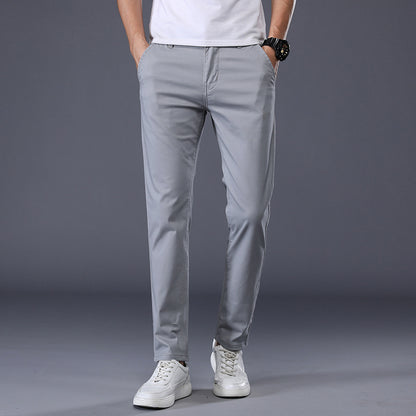 Pantalon Décontracté Uni, Coupe Droite