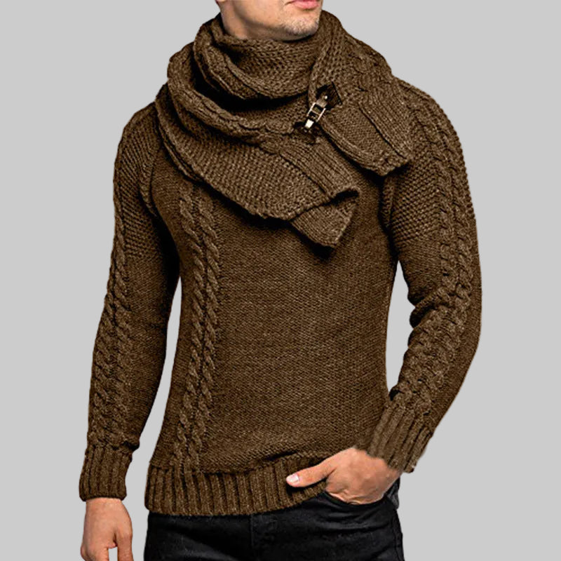 Pull  Col Plastron, Slim Fit