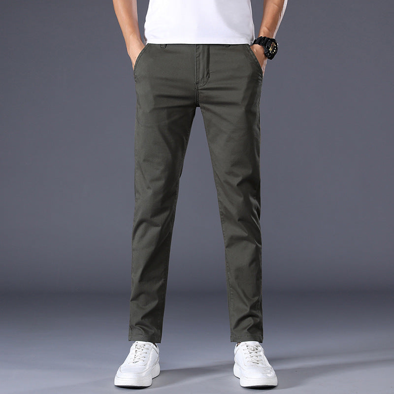 Pantalon Décontracté Uni, Coupe Droite