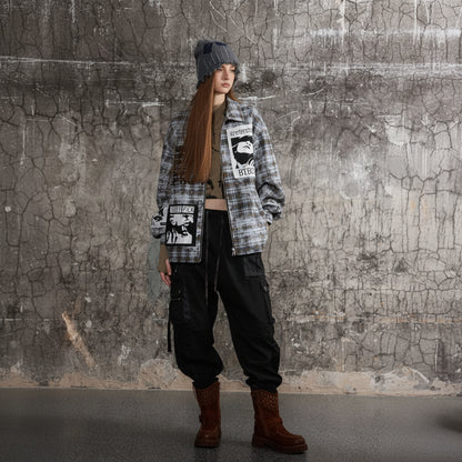 Veste à Carreaux Effet Vieilli