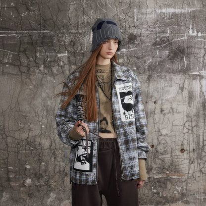 Veste à Carreaux Effet Vieilli
