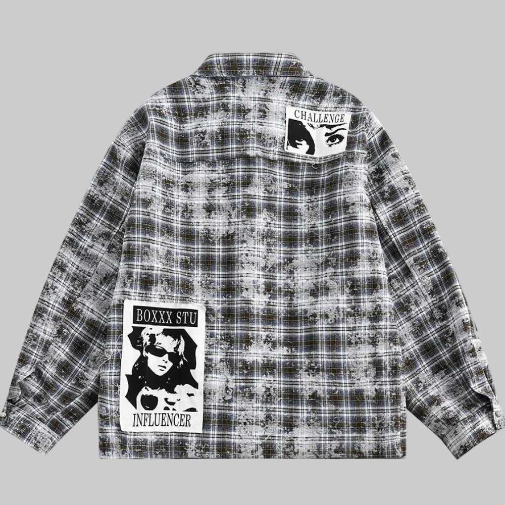 Veste à Carreaux Effet Vieilli