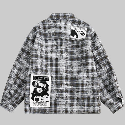 Veste à Carreaux Effet Vieilli