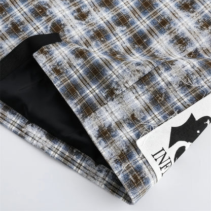 Veste à Carreaux Effet Vieilli