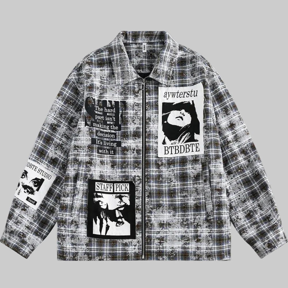 Veste à Carreaux Effet Vieilli