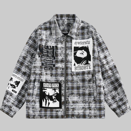 Veste à Carreaux Effet Vieilli