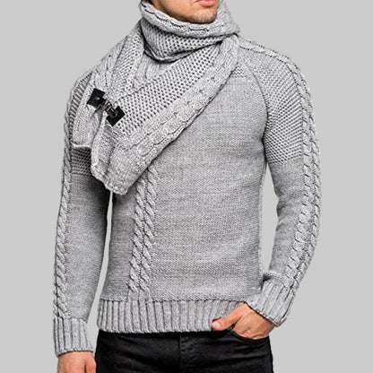 Pull  Col Plastron, Slim Fit