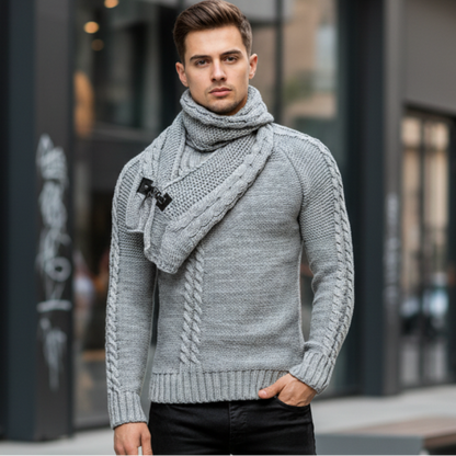 Pull  Col Plastron, Slim Fit