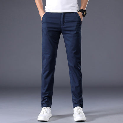 Pantalon Décontracté Uni, Coupe Droite