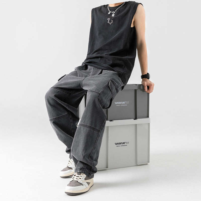 Jeans de poche double en trois dimensions