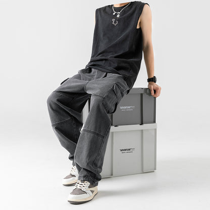 Jeans de poche double en trois dimensions