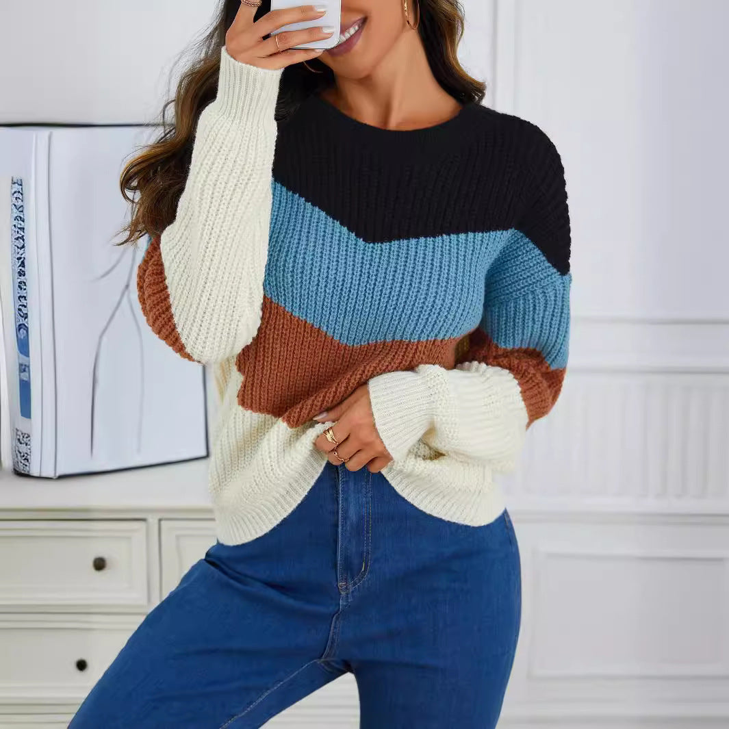 Pull confortable – Rayures contrastées, look relax