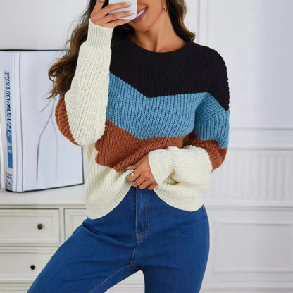 Pull confortable – Rayures contrastées, look relax