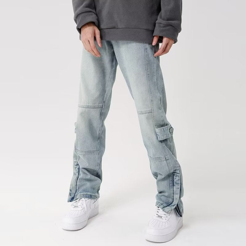 Jeans à fermeture éclair de style américain