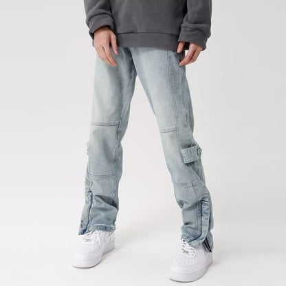 Jeans à fermeture éclair de style américain