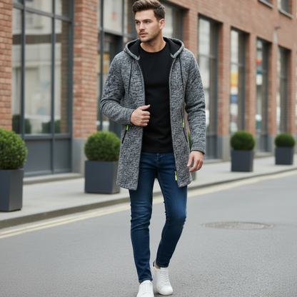 Cardigan à Capuche En Velours Fin