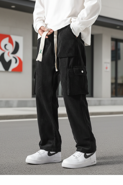 Pantalon Cargo en Velours Côtelé